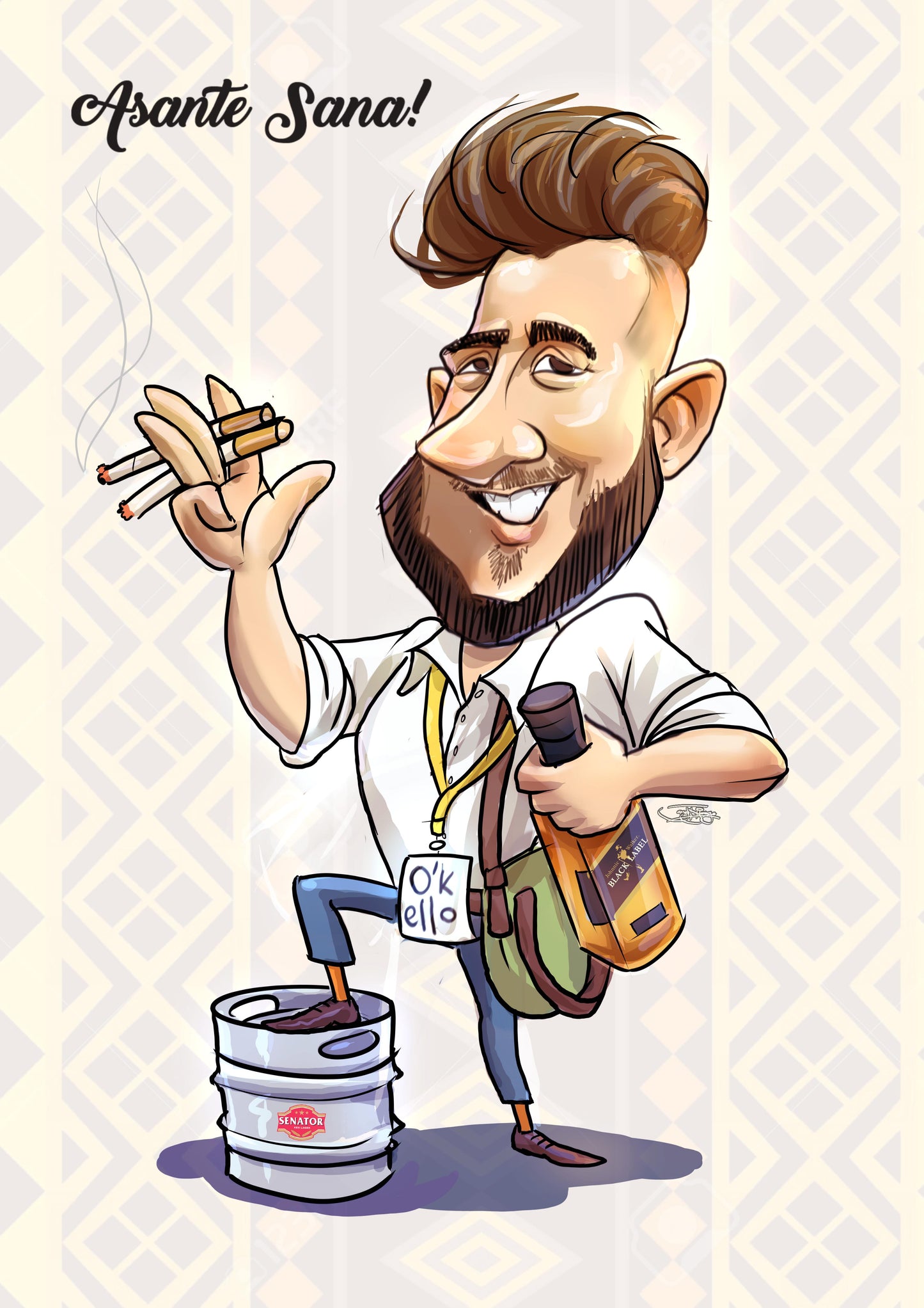 Full body caricature
