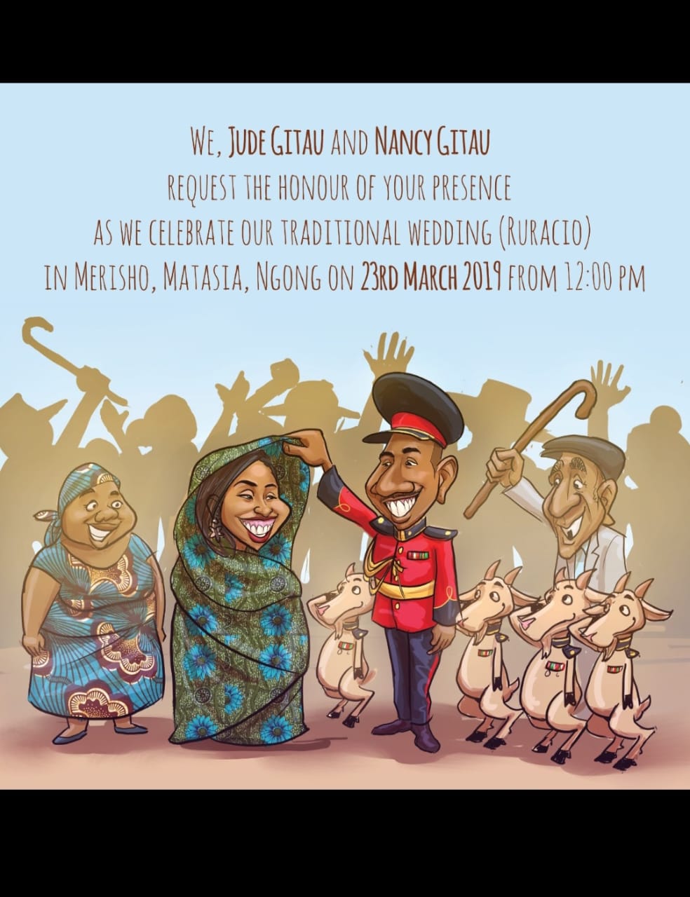 Illustrated invitation cards