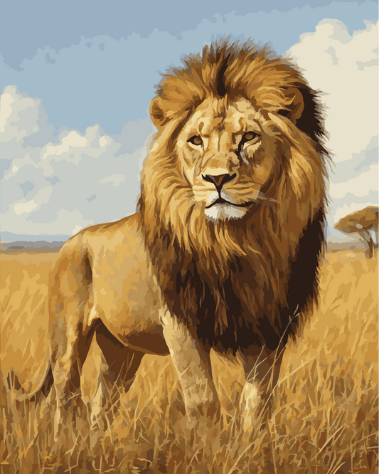 Lion in Savanna